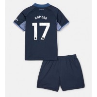 Fotbalové Dres Tottenham Hotspur Cristian Romero #17 Dětské Venkovní 2023-24 Krátký Rukáv (+ trenýrky)